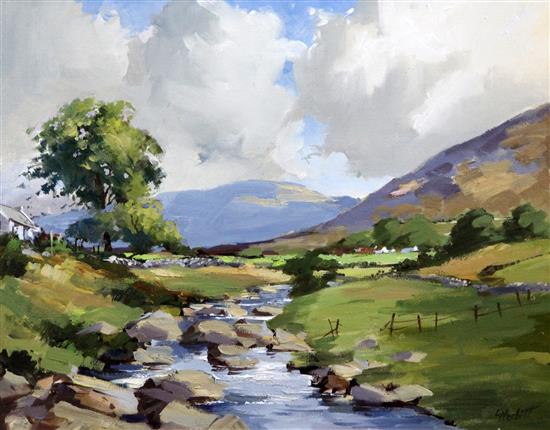 Leslie Nesbitt Stream in a landscape, 13 x 17in.